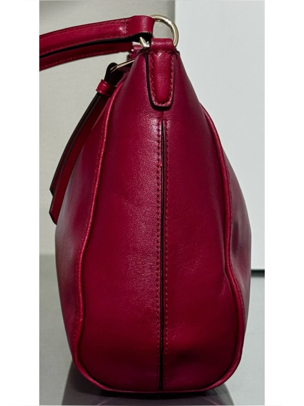 COACH Madison Top Handle RED Leather Hobo Handbag